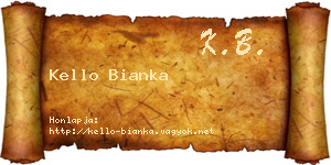 Kello Bianka névjegykártya